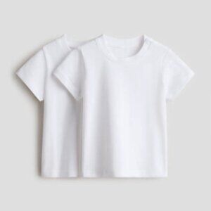 NEW H&M Newborn Cotton T-shirts White 1-2 Month
